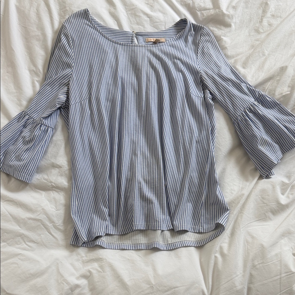 Skies Are Blue Pinstripe Blouse